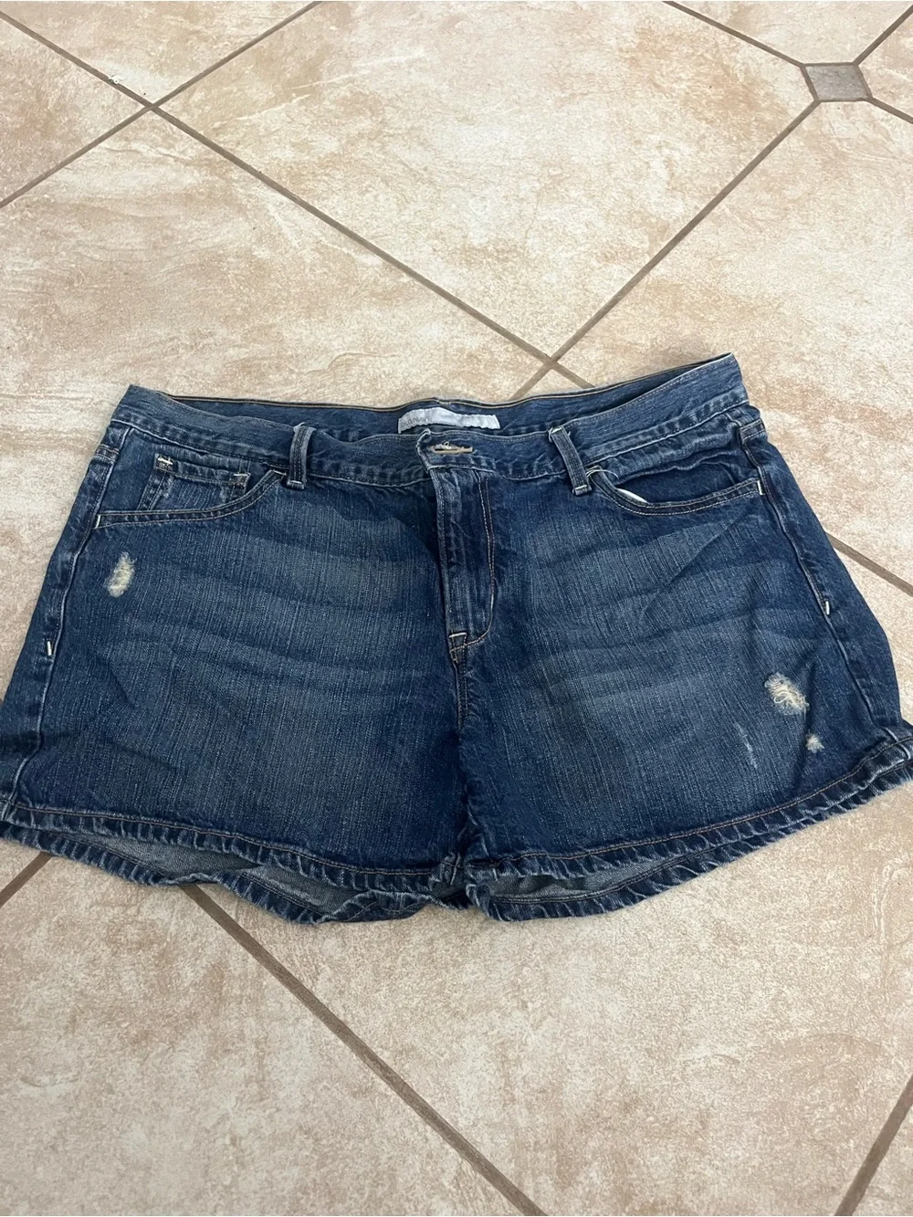 Old Navy Dark Blue Distressed Denim Shorts